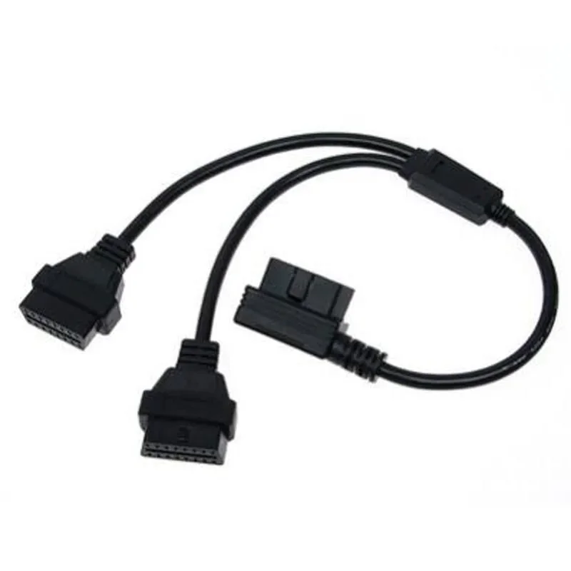 50 سنتيمتر 90 درجة obd2 J1962 منافذ محول الفاصل كابل ذكر إلى المزدوج أنثى obd2 Y أداة تشخيصية موصل السيارة واجهة الخط #4