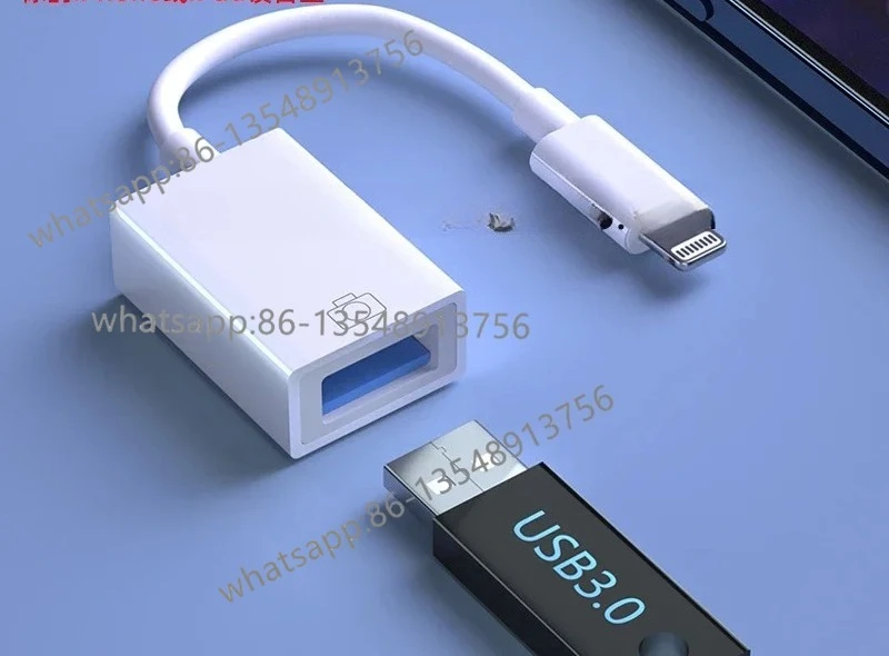 OTG adapter, lighting converter, USB external 3.0 USB flash drive connection