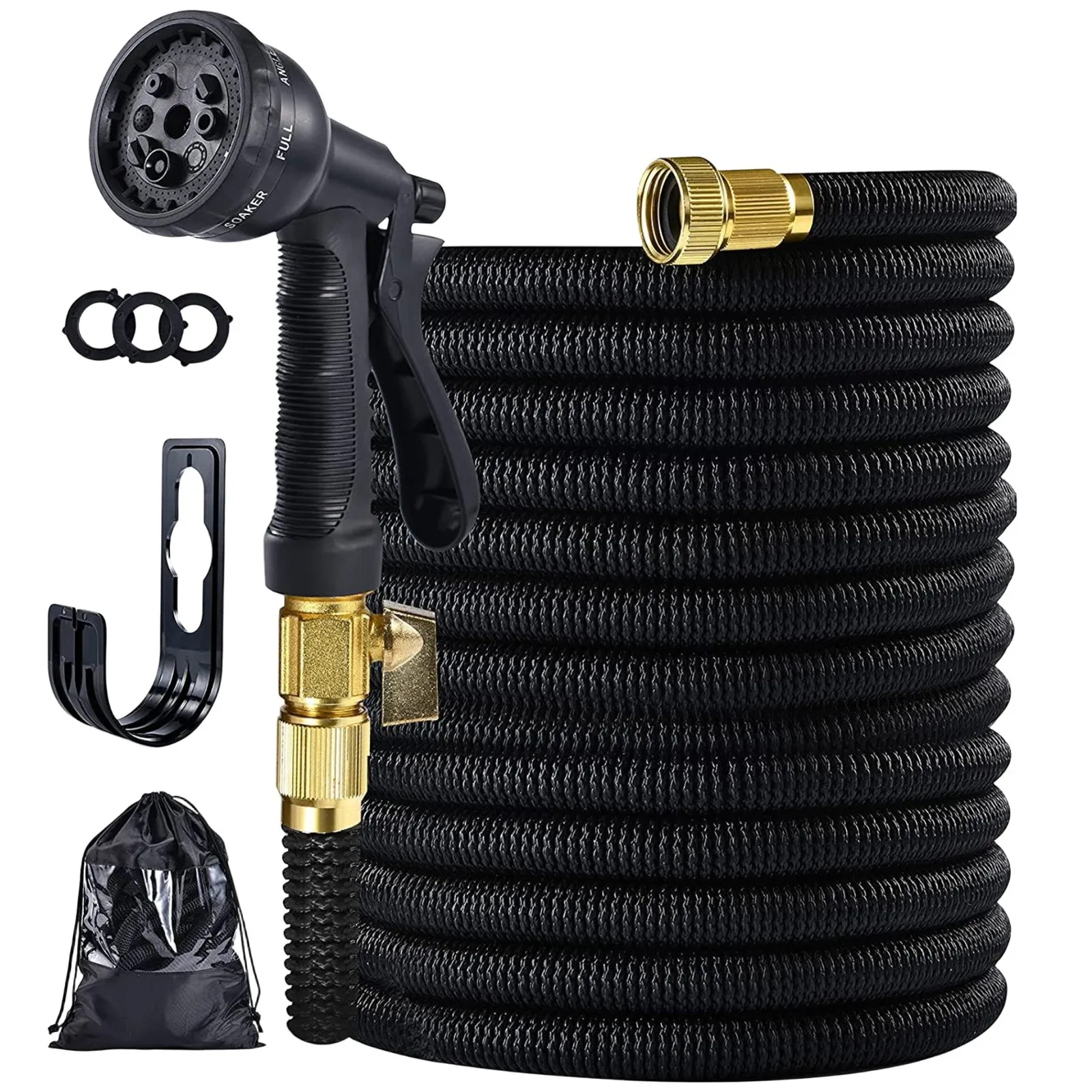 

High Quality Flexible Garden Hose With 8 Function Hose Nozzle, Kink Free, Water Hose For Outdoor,Yard, Car Wash, And Camper Use