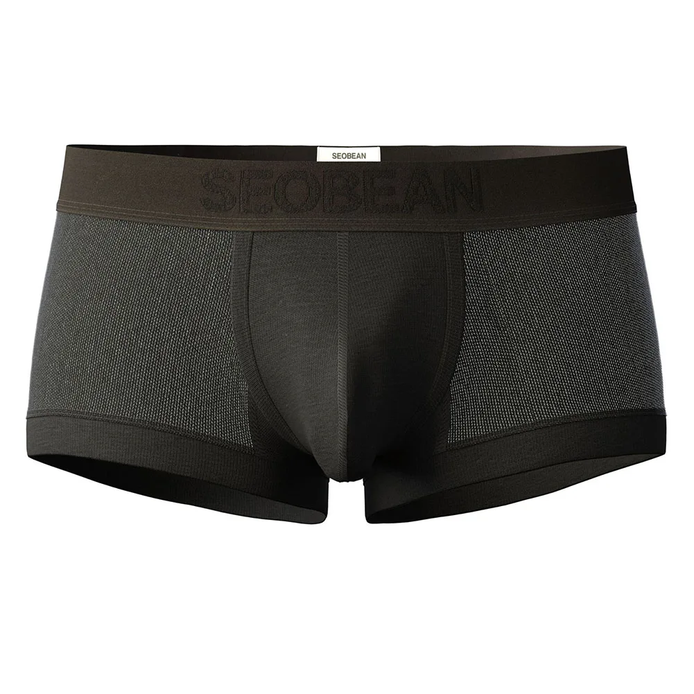 

Men Mesh Translucent Underwear Boxer Shorts Breathable Mid Waist Panties Trunks