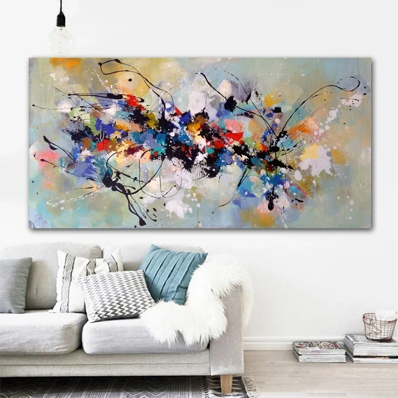 

Abstract Oil Painting on Canvas Colorful Posters and Prints Scandinavian Cuadros Wall Art Picture for Living Room Home Decor
