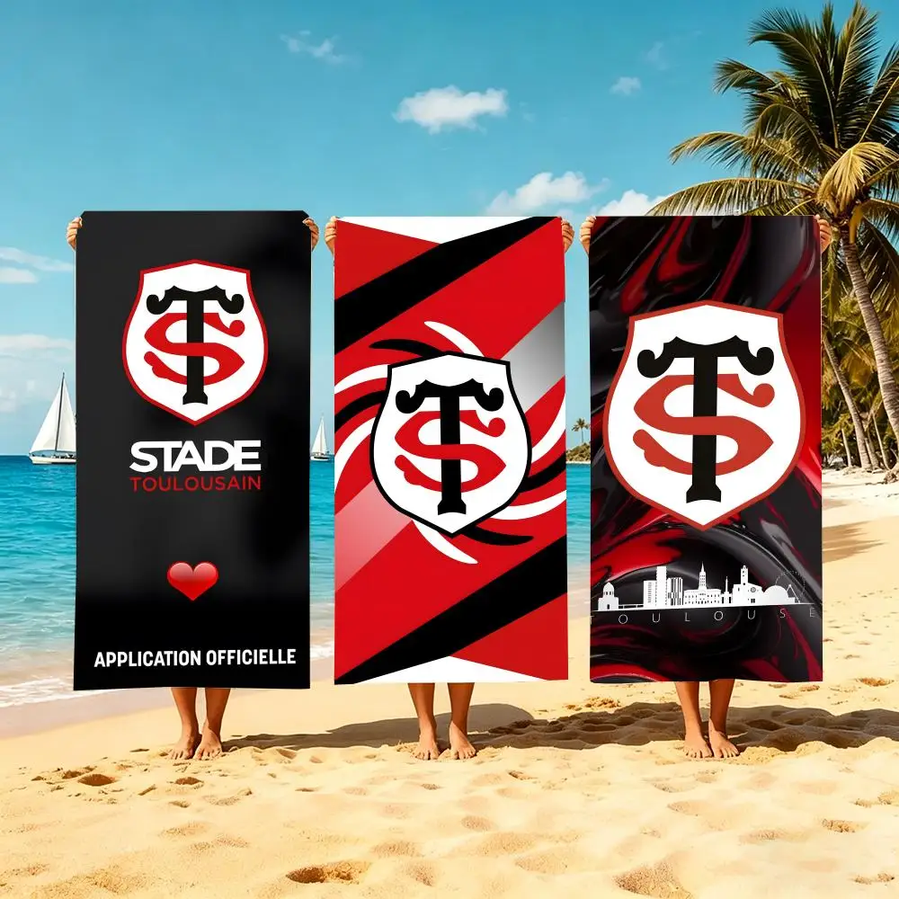 Rugby Club Stade Toulousain Towel Microfiber Beach Towel Quick Dry Absorbent Soft for Swimming Yoga Resort Travel Camping