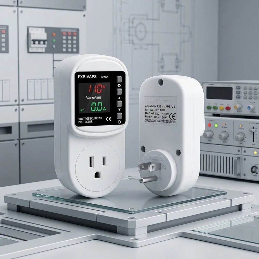 Voltage Protector 16A for 110V Systems Real Time Monitoring Overvoltage Undervoltage and Overcurrent Safeguards