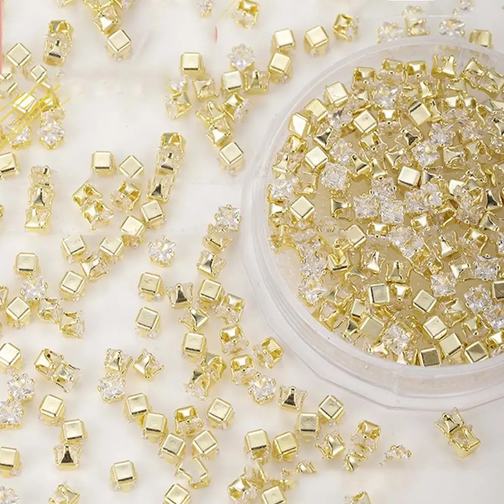 Luxury 3D Square Water Drop Manicure Zircon Crystal Nail Rhinestone Nail Art Charms Nail Jewelry Set Diamond Nail Decoration