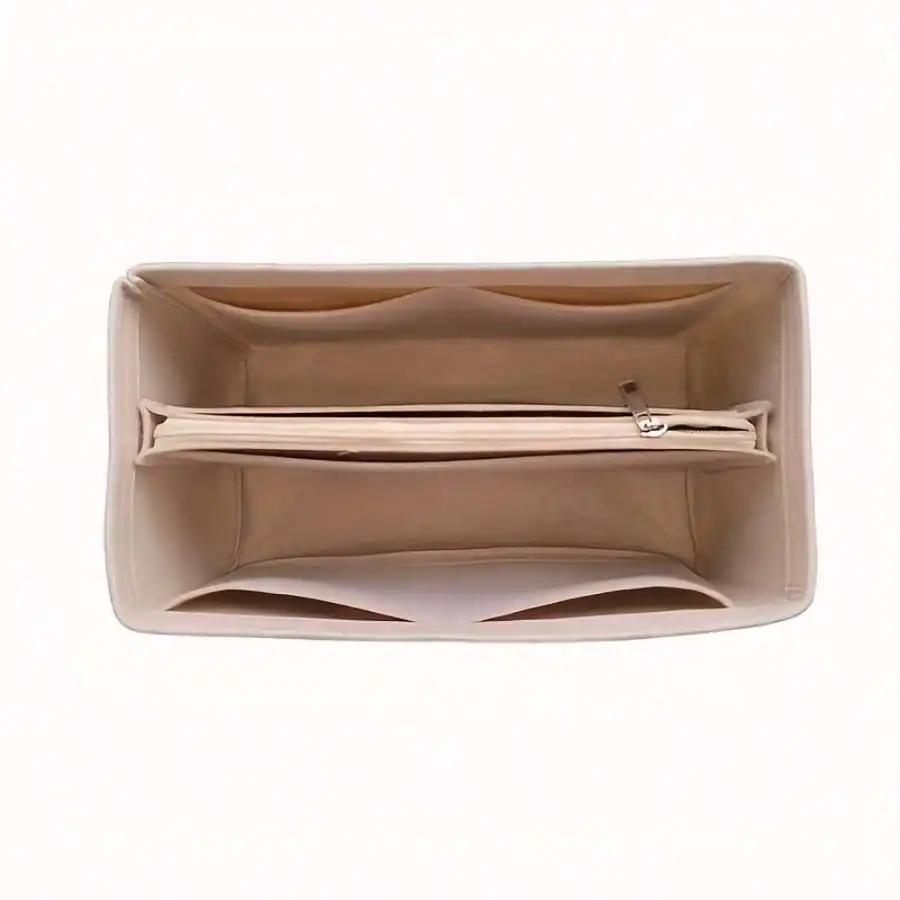 Felt Inset Bag Organizer, Multi-pocket Cosmetic Bag, Portable Inner Bag For Tote Handbag - view 3