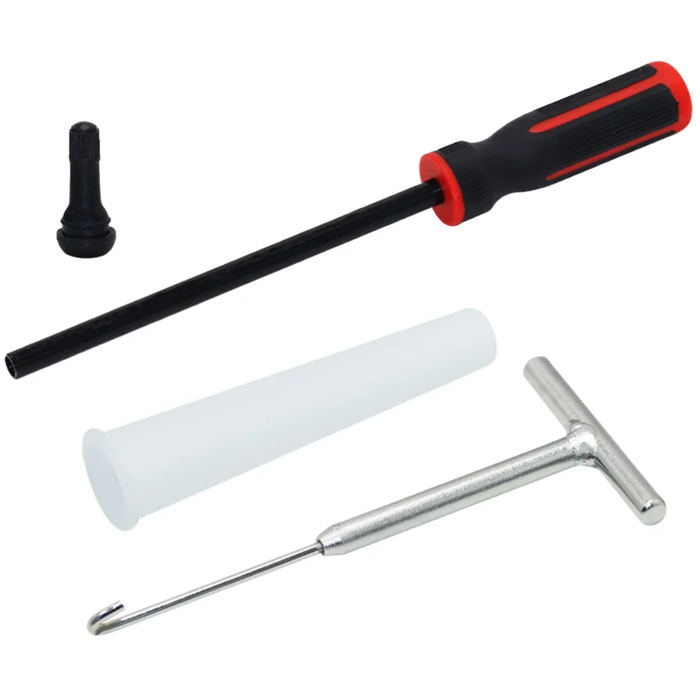 Valve Stem Installation Kit 4PCS with T-Handle Puller for Cars Trucks RVs Motorcycles and Tubeless Tire Systems