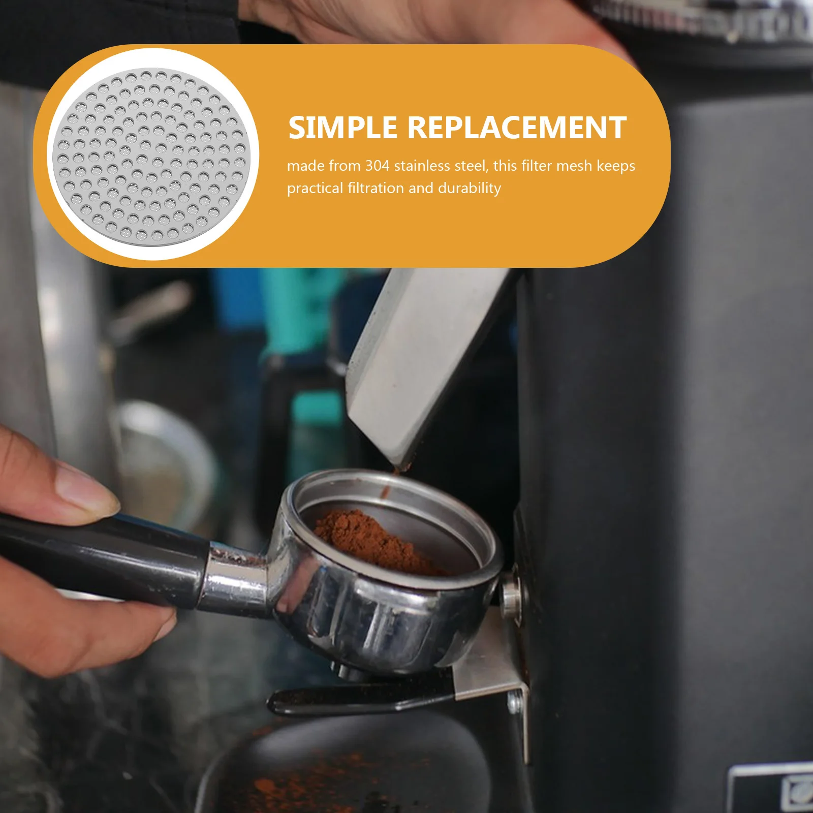 

Stainless Steel Dual Layer Coffee Filter Reusable Mesh Plate Uniform Flow Espresso Puck Screen Optimal Extraction