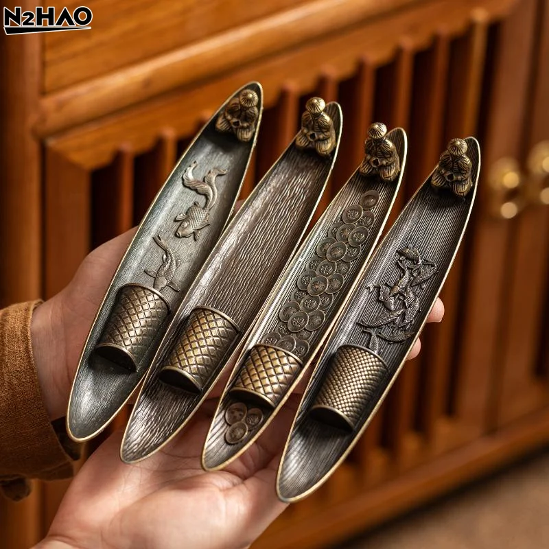 1Pcs Home Indoor Sandalwood Incense Insert Incense Burner Small Boat Incense Burner Fishing Old Man Style Incense Burner