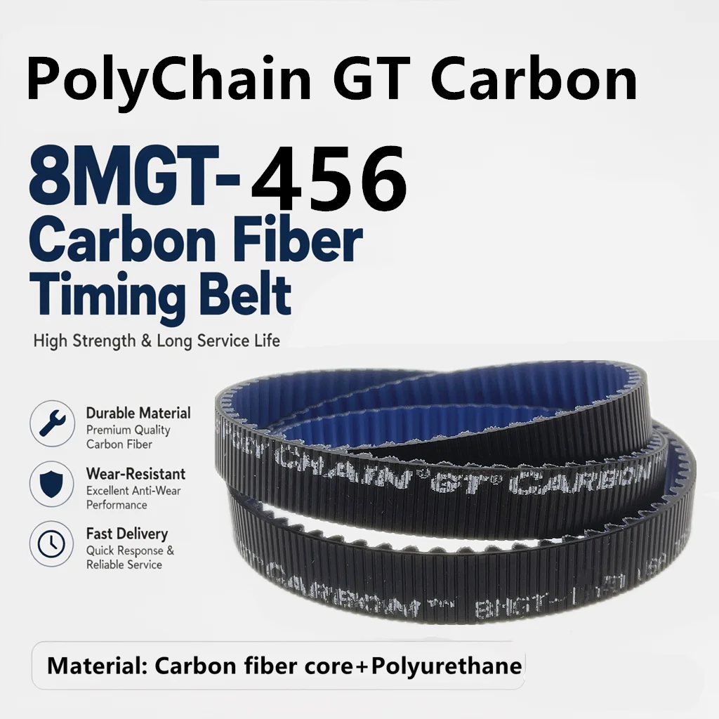 PolyChain GT Carbon 8MGT-456 57 Teeth Timing Belt Carbon Fiber+PU  for:Motorcycles, Electric Scooters, Industrial Fans Belt