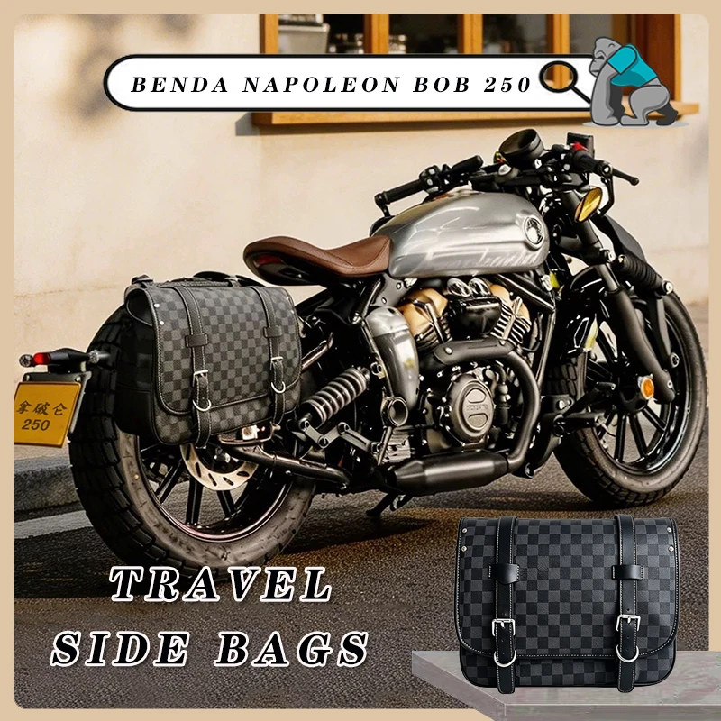 Motorcycle Tail Bag Travel Luggage Side Bags Moto Rack Seat Bag with Shoulder Straps Backpack For BENDA NAPOLEON BOB 250 / 125