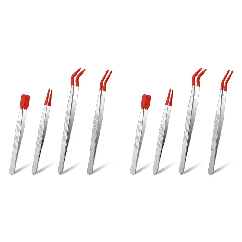 

A36T-8 шт. Пинцет с резиновыми наконечниками, набор пинцетов с ПВХ-покрытием, резиновые пинцеты с прямым кончиком, резиновый пинцет с плоским кончиком