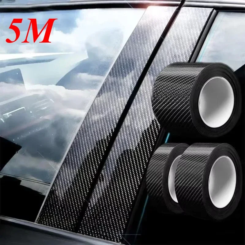 3D Carbon Fiber Car Sticker, DIY Anti‑Scratch Waterproof Protective Strip for Door Sill, Side Mirror, Trunk Pedal