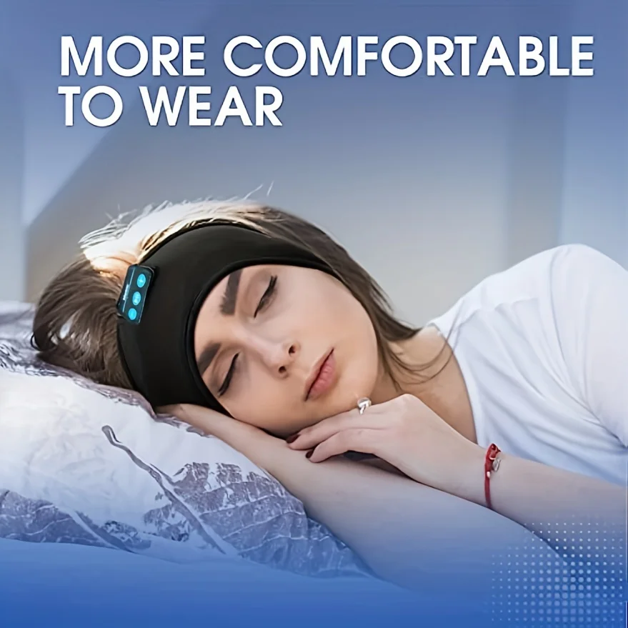 WirelesS Sleep mask, BT Sports Headband Headphones With Ultra-Thin HD Stereo Speakers, Perfect For Sleeping