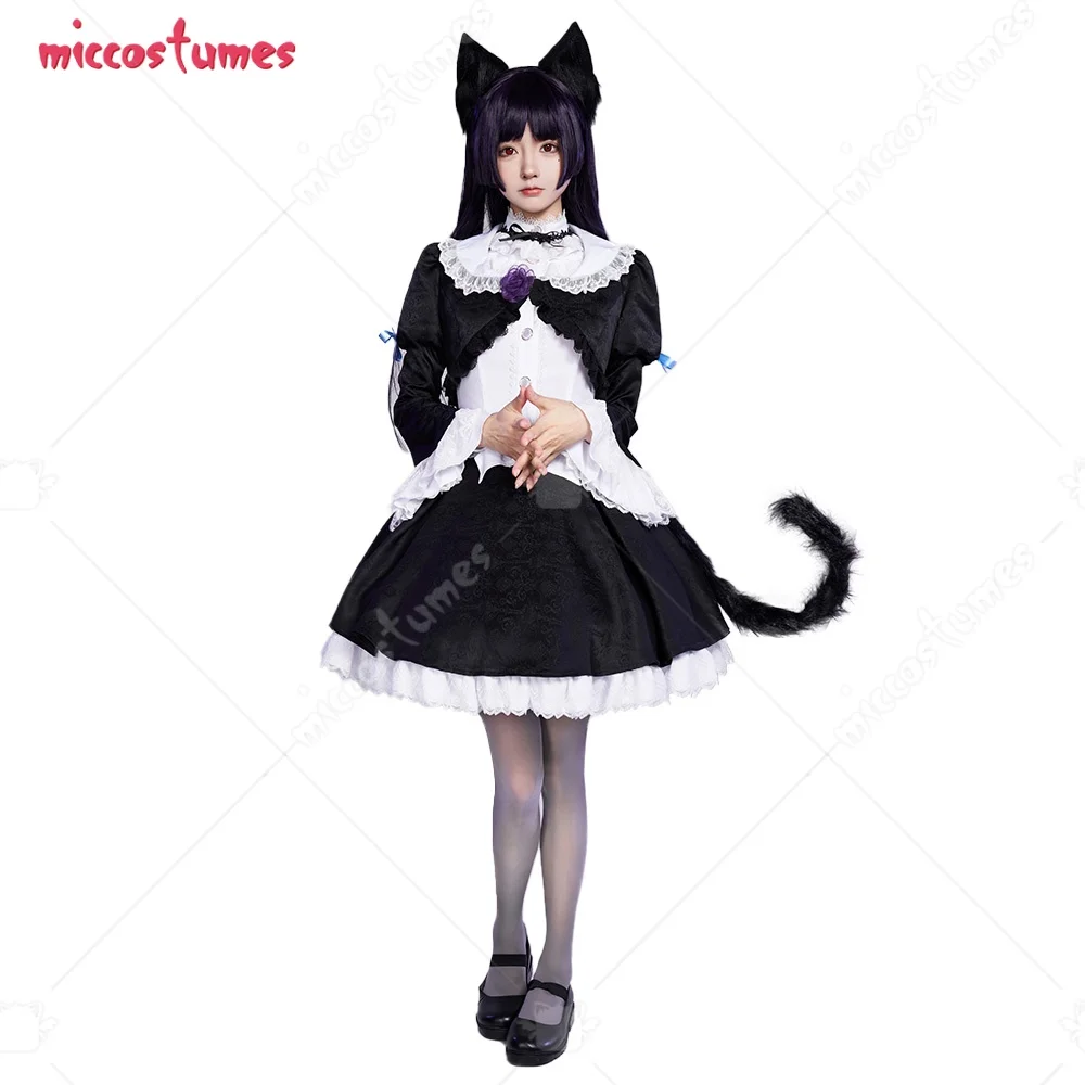 

MICCOSTUMES Women Catsuit Cosplay Costume Lolita Dress Set Halloween Cosplay Costumes