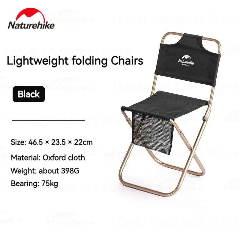 Naturehike Klappbarer Campingstuhl, tragbarer Angelstuhl für den Außenbereich, Rückenlehne aus Aluminiumlegierung, Freizeitsitz, Camping, Picknick, Reisen 3
