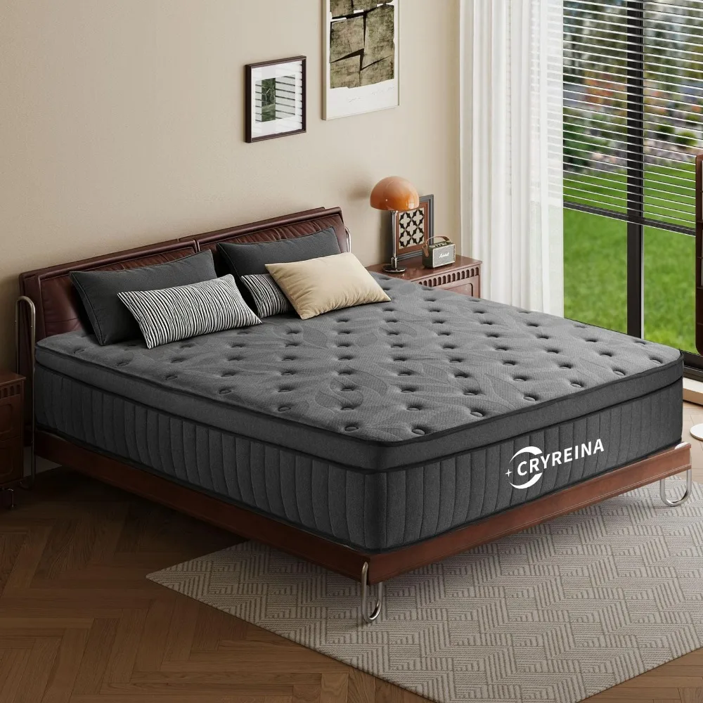 Full Size Mattress 10 inch, Hybrid Full Mattress in a Box, Upgrade Pocket Springs，Medium Firm, Pressure Relief
