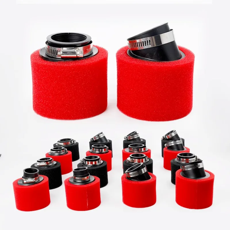 Black and Red Foam Air Filter 35mm 38mm 42mm 45mm 48mm Sponge Cleaner Moped Scooter Dirt Pit Bike Motorcycle