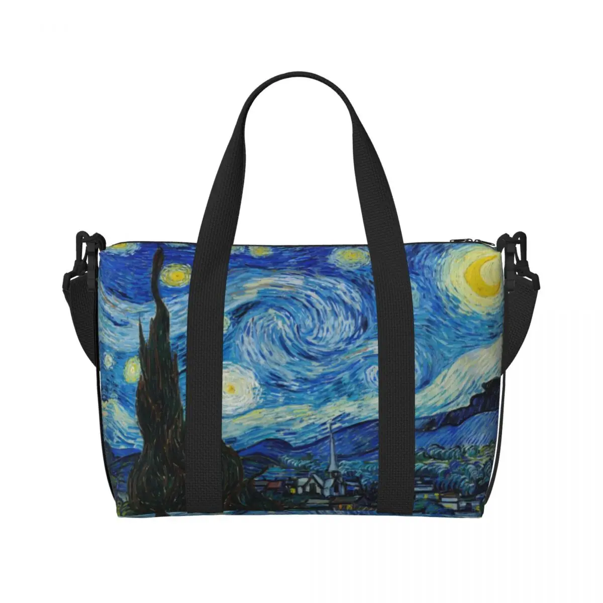 

Женская пляжная сумка Vincent Van Gogh Starry Night на заказ, очень большая сумка для спортзала, картина маслом, художественные дорожные сумки для покупок