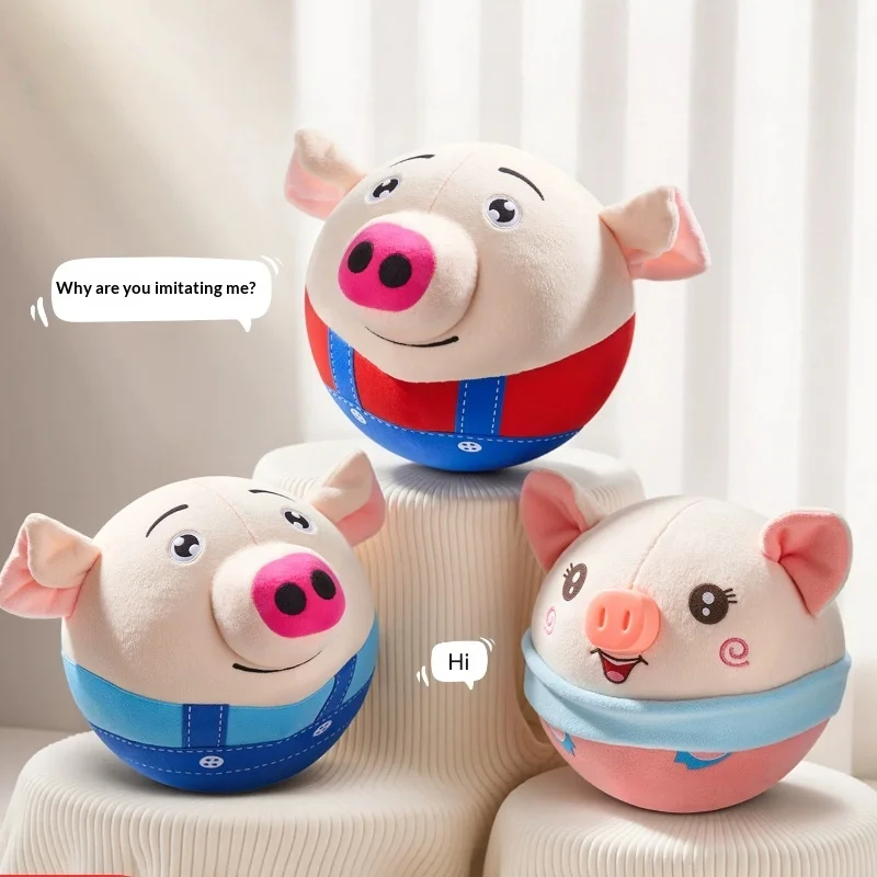 Funjoy Plush Pig Bouncing Ball Talking Interactive Educational Toy Rechargeable Detachable Entertainment Home Use