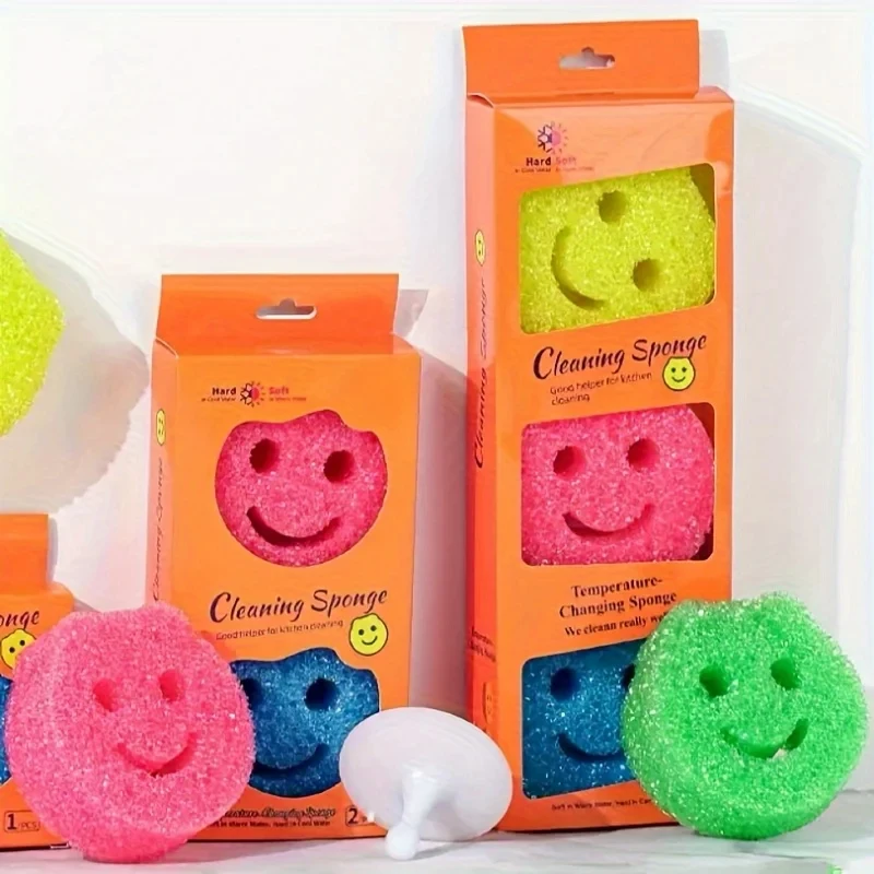 3-piece Kitchen Magic Sponge Brushes, Multi-functional Sponge, Suitable for Frying Pan Cleaning Sponges, Strong Stain-removing