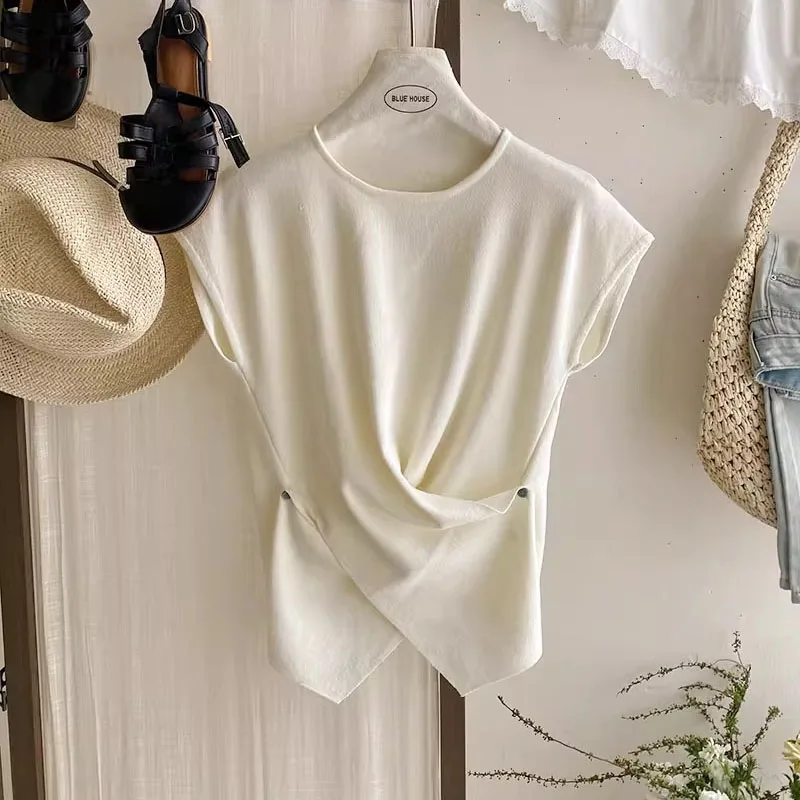 

Sweaters Knitted Sweater Women Pullovers New Summer Short Sleeve Knit Sweater Pullover Women Tops Slim O-Neck Knitwears Q4051