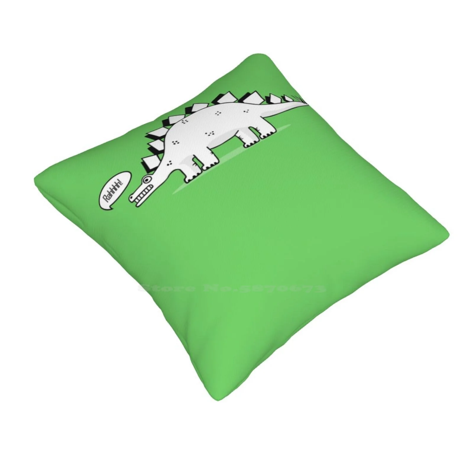 Cartoon Stegosaurus Soft Comfortable Pillowcase Dinosaur Stegosaurus Cartoon Sketch Vector Prehistoric Lizard Monster Bones