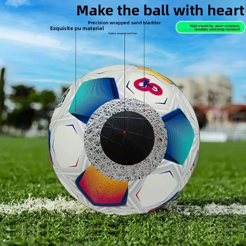 كرة قدم احترافية مقاس 5، كرة مطابقة رسمية بدون خياطة من البولي يوريثان، مقاس ناعم 4 كرة قدم، قبضة ومرونة ممتازة #3