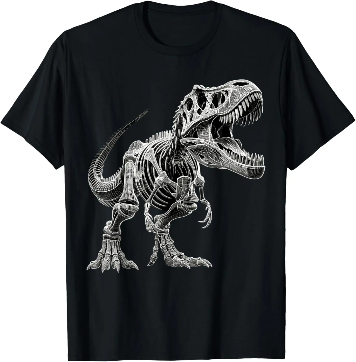 T-Rex Skeleton Graphic Print Men's Breathable Short Sleeve T-Shirt for Trip