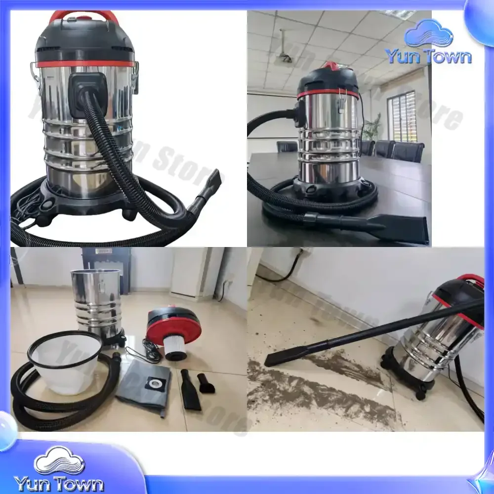 Industrial Manual Electric Wet Dry Vacuum Cleaner 3000W for Workshop Hotel Garage Home Use Stainless Steel 60L Dust Collector