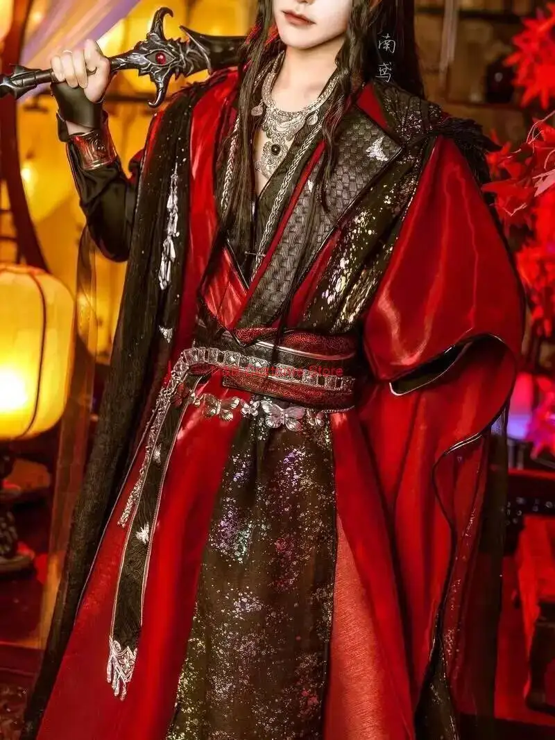 

New Hua Cheng Cosplay Costume TGCF Ghost King Clothings Heaven Officials Blessing Halloween Outfits Anime Tian Guan Ci Fu Hanfu