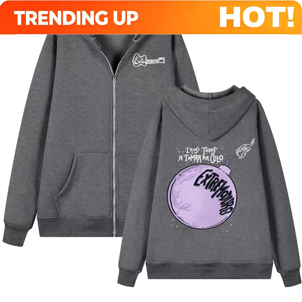 Band Extremoduro Album 2026 Tour Zipper Hoodie Men's Harajuku Hip Hop Punk Sweatshirt Jacket Fashion Casual Fleece Zip Up Hooded