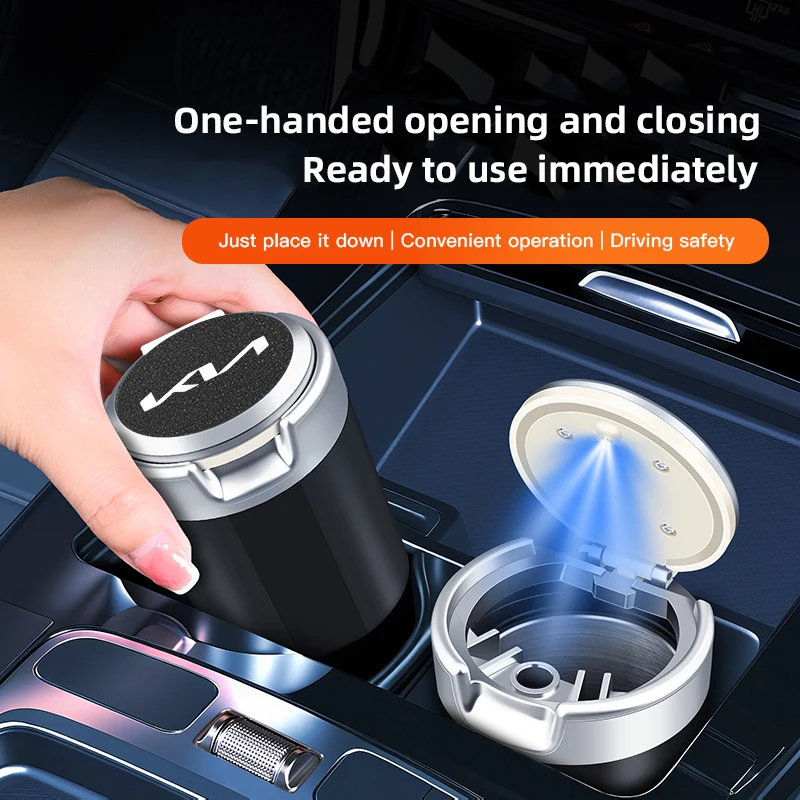Portable Car Metal Ashtray Holder Cup Flame Retardant Cigarette Ashtray For NewKIA Sportage Rio Ceed Morning Proceed K5 Sorento
