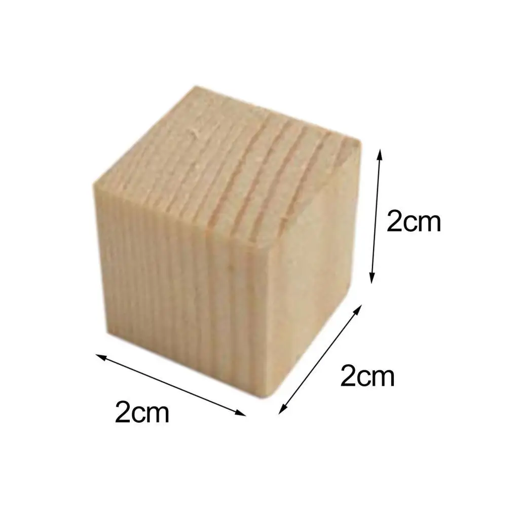 50Pcs Wooden Blocks Stacking Blocks for Making Numbers DIY Projects Crafting