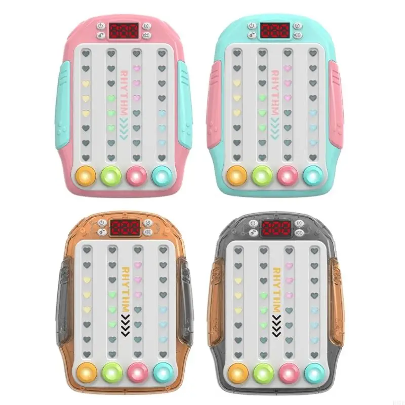 H37E Hand Training Toy Puzzle Game Console Quick Push Game Rhythm Game Machine with Music Light Game Toy Gamepad