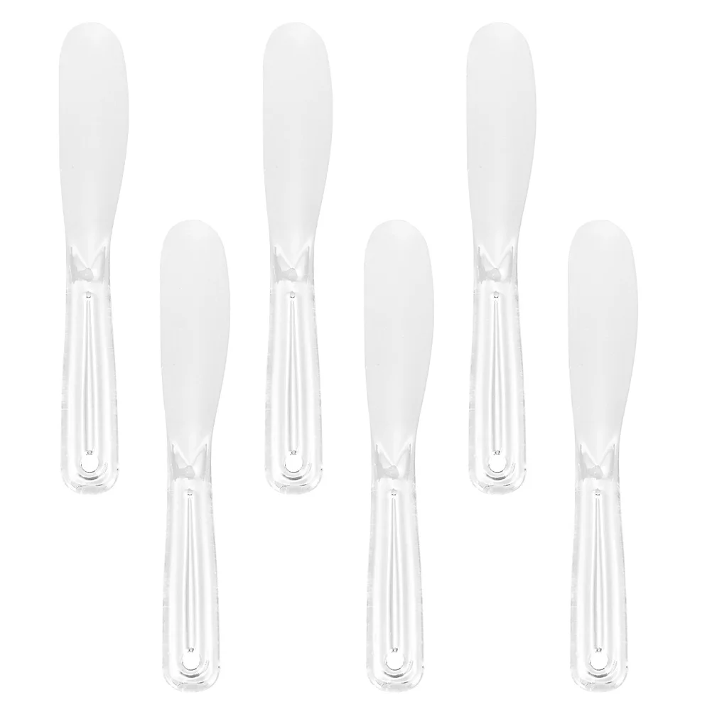 

6pcs ABS Makeup Spatulas Facial Mask Mixing Rods Cream Scoop Tool Spoon Shape Design For Skincare At Home Salons