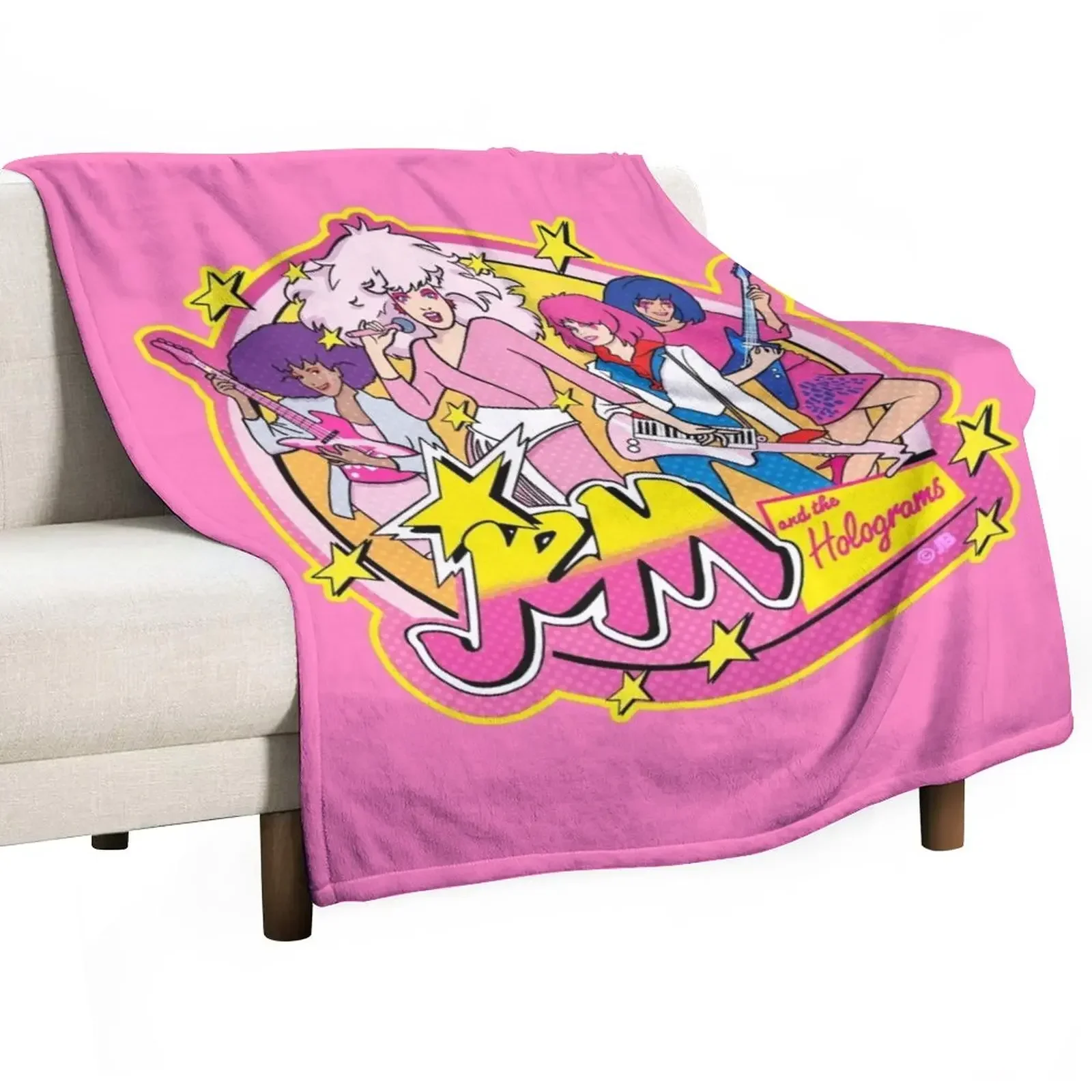 

80S Jem and the Holograms HIGH QUALITY Throw Blanket Summer Beddings manga bed plaid Furry Blankets