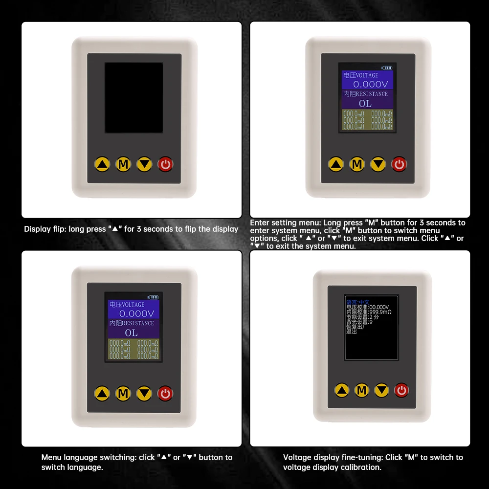 Imagem -03 - Precisão Bateria de Lítio Tester Medidor de Resistência Interna Lcd Voltímetro Digital Detector de Tensão Tipo-c 5v Ts4520 Alta