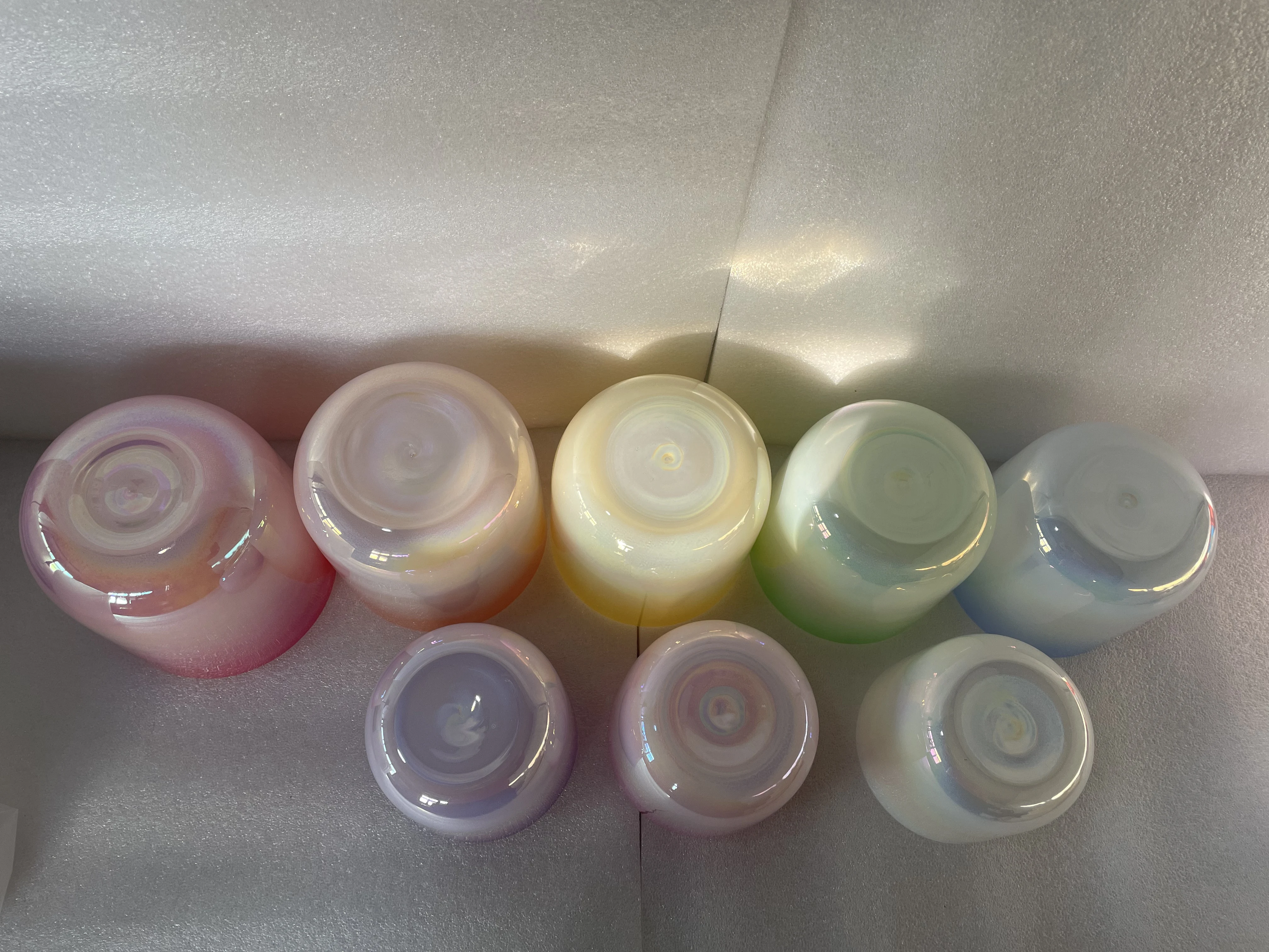 مجموعة وعاء الغناء الكريستالي الألوان الكونية اللؤلؤية الثالثة أوكتاف CDEFGAB4C درجة مثالية لشفاء الصوت. #3