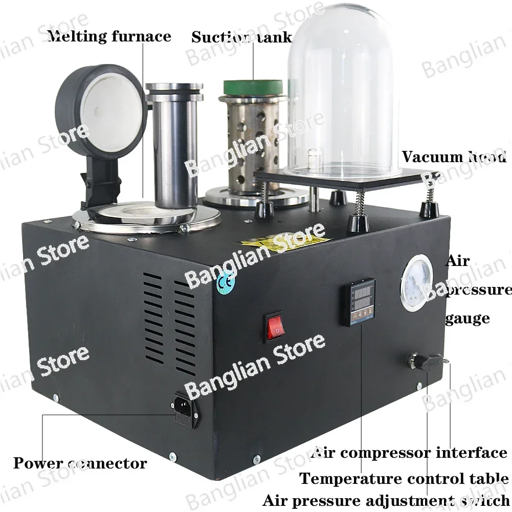 

Casting Vacuum Smelting Machine Melting Furnace For Jewelry Casting Refining Precious Gold Metal Copper Silver with Crucible