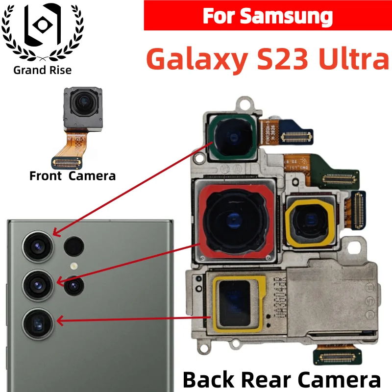 For Samsung Galaxy S23 Ultra 5G Camera Set SM-S918B SM-S918U Front Camera Rear Camera (Elephoto + Depth + Wide + Main Camera)