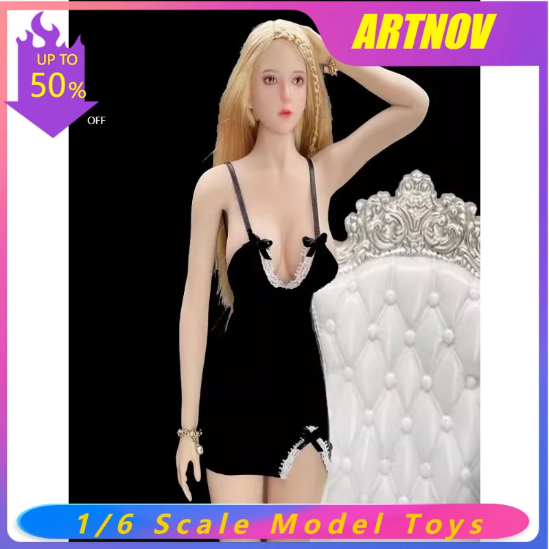 

Черно-белое обтягивающее платье-комбинация в масштабе 1/6 для женской фигурки 12 дюймов