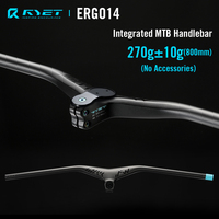 RYET Carbon MTB Handlebar Integrated UD Matte 28.6mm 800mm XC Mountain Bicycle Handlebar with Aero Spacers Bike Bar Set