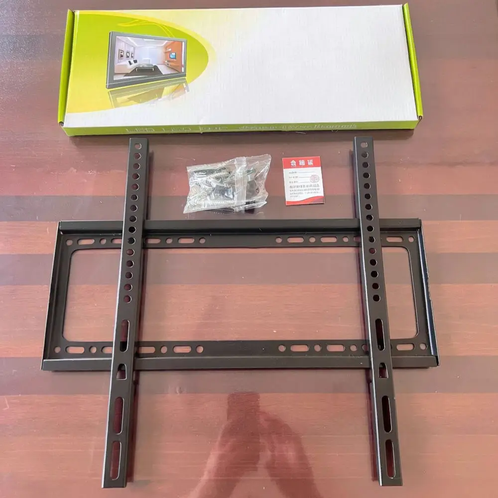 Ultra Slim TV Wall Mount For 26 To 65 Inch Monitor Bracket Heavy Duty Steel Frame Space Saver Universal Screen Base Accessory