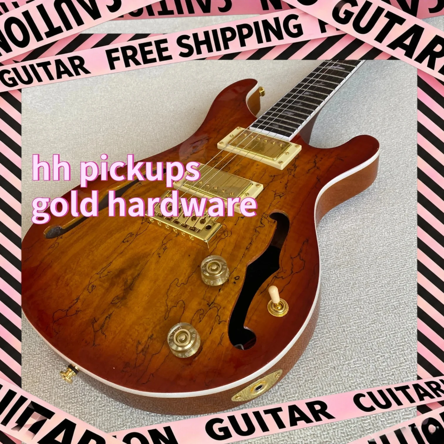 Spalted Maple Top SPR 1998 Hollow‑Body II Semi‑Hollow Electric Guitar HH Humbucker Pickups Jazz Blues Rock Guitar Gift New 2026