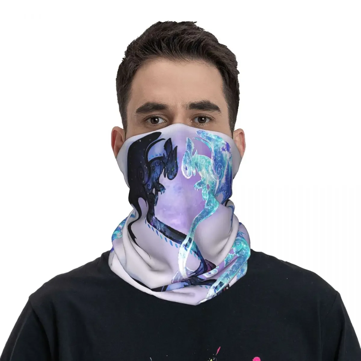 agon Heart Toothless And Light Fury Bandana Neck Gaiter Printed Mask Scarf Multifunction Balaclava Cycling Unisex Adult