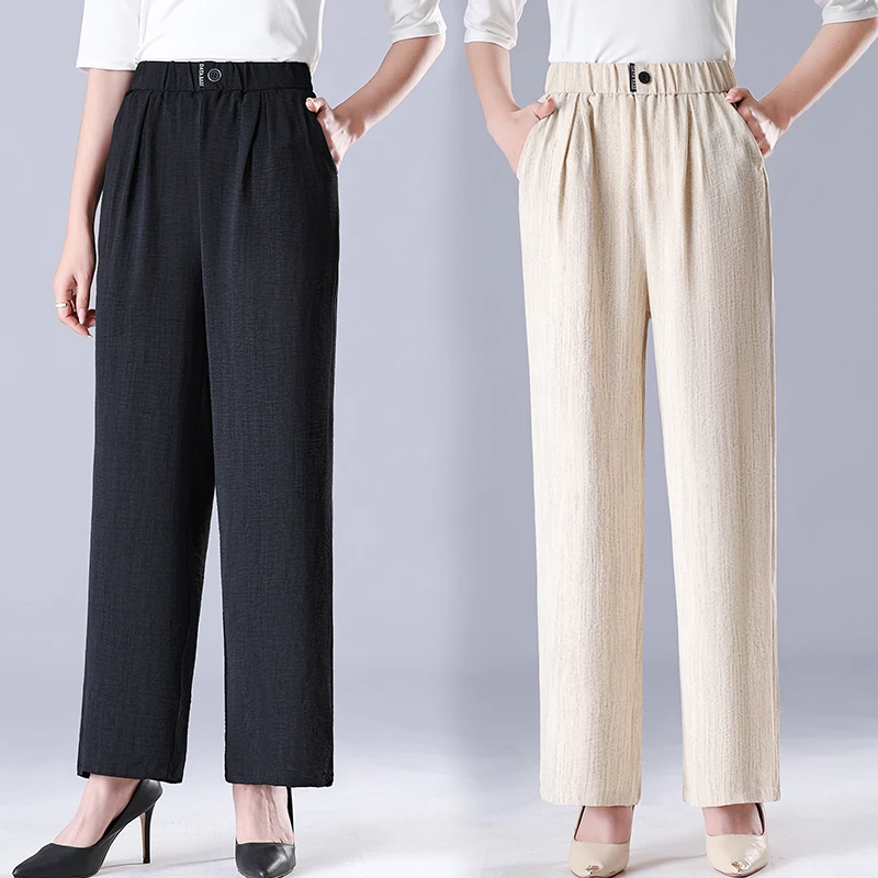 

Summer Ice Silk High-waisted Draped Tapered Pants Plus Size French Minimalist Office-to-casual Loose Silhouette