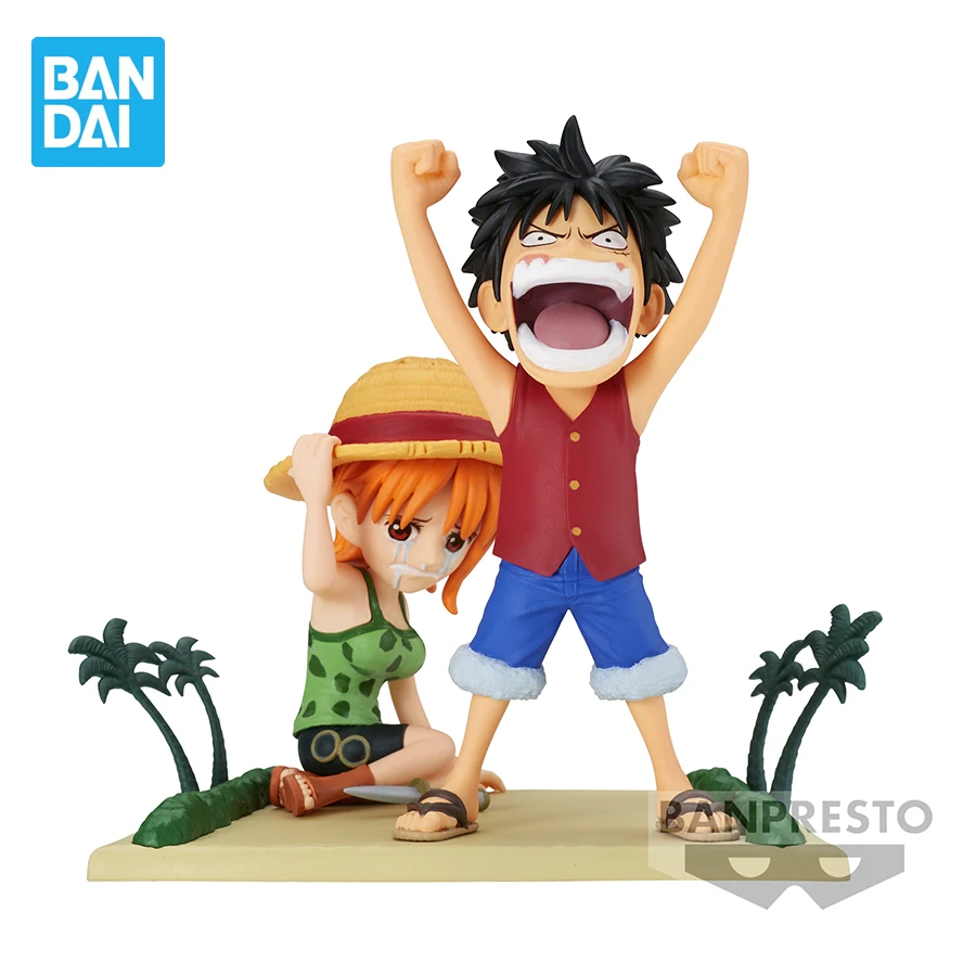 Original Banpresto One Piece World Collectable Figure Log Stories Luffy Nami Action Figures Collectible Model Figurals Toys Gift