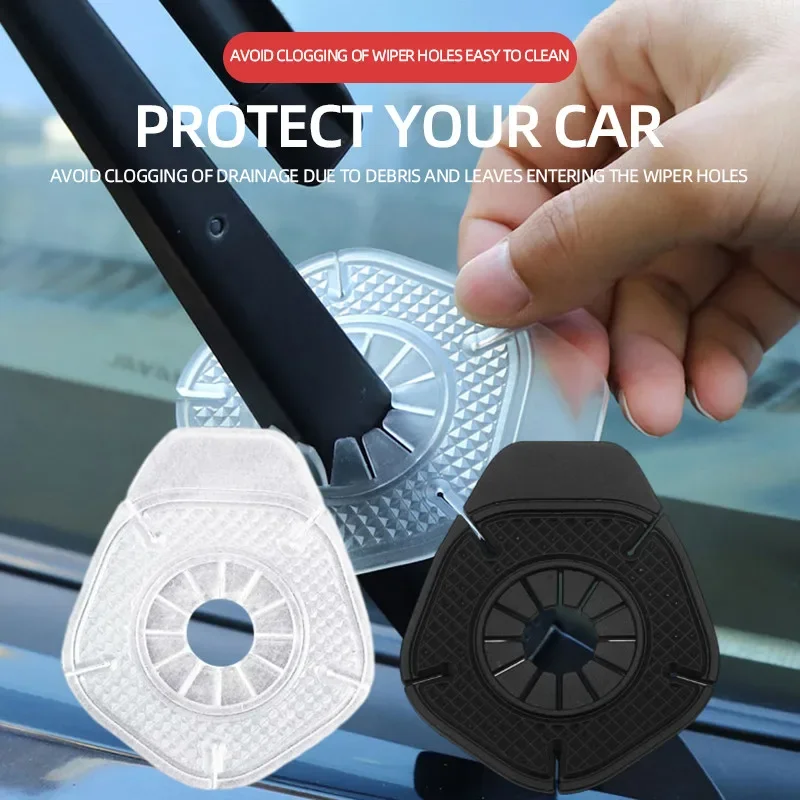 2Pcs Universal Car Windshield Wiper Arm Hole Protective Cover Silicone Wiper Bottom Prevent Debris Leaf Falling Dustproof Pad