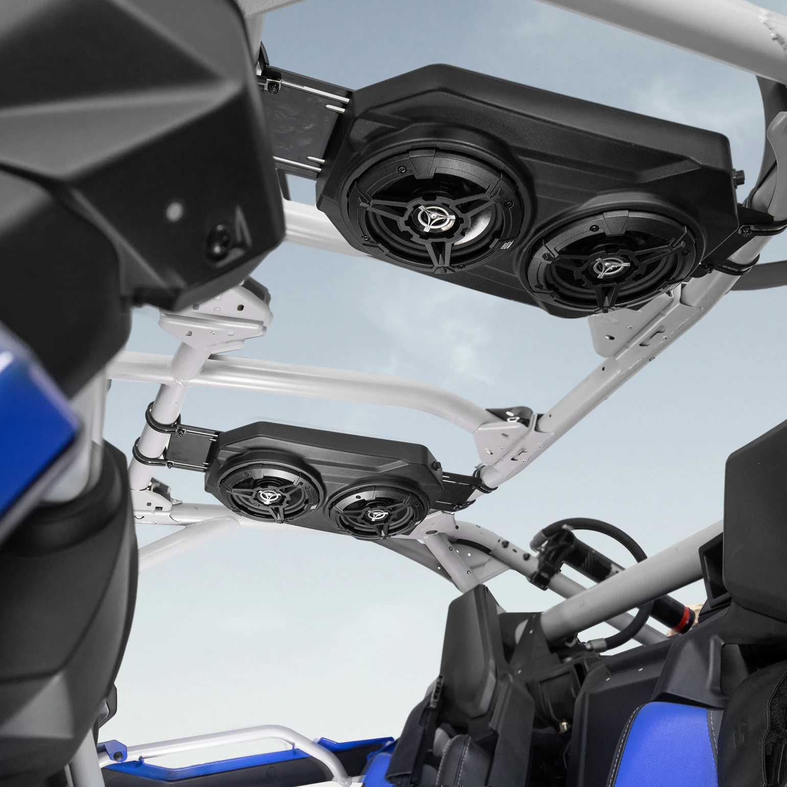 Altavoces de 6,5 pulgadas Barra de sonido UTV Estéreo superior Bluetooth Se adapta a jaulas antivuelco de 1,625-1,9 pulgadas Compatible con Can-Am X3 Max para CFMOTO