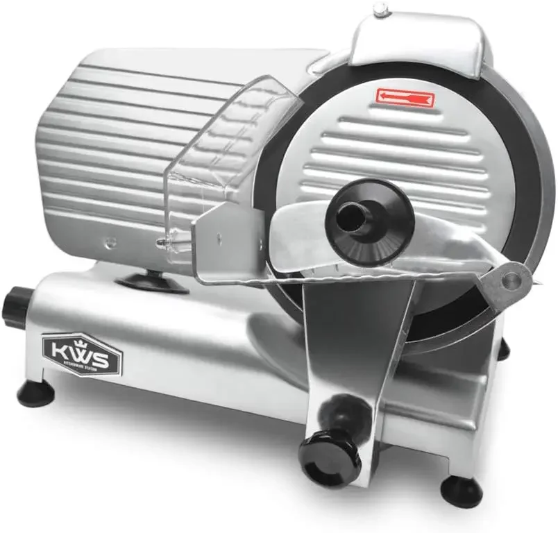 For KWS MS-10NT 320W Motor Electric Meat Slicer 10-Inch with 304 Stainless Steel coated with Teflon Blade